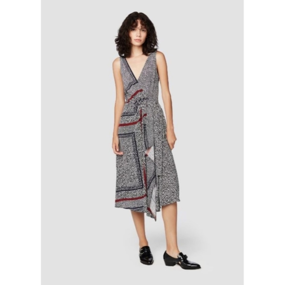 NWT Derek Lam 10 Crosby Silk Midi Wrap Dress 6 - Picture 2 of 8